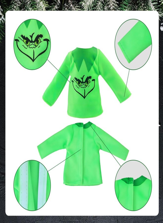 AimatRun Christmas Elf Doll Accessories Kit，Holiday Elf Doll Clothes Outfit Include Green Clothes Eye Mask - Image 4